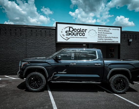 2022 Toyota Tundra with Rough Country 3.5" Suspension Lift Kit, Hostile Wheels H130 Crandon, 20x9,12 Offset, Asphalt Finish, and Nitto Tire USA Ridge Grapplers 35x12.5R20 at Dealer Source Ltd in San Antonio, Texas