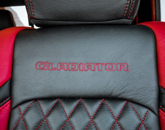 2021 Jeep Gladiator with custom Katzkin leather at Dealer Source Ltd in San Antonio, Texas.