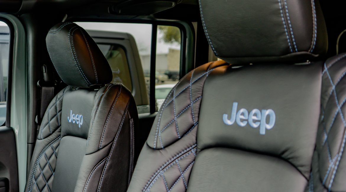 2023 Jeep Wrangler Black leather with an Ocean Seam & Ocean Tek Wings + Seat Heaters Reference 99422