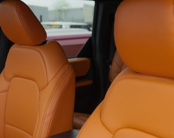 2021 Bronco -Orange leather with an all Black Seam + leather installations in the door panels